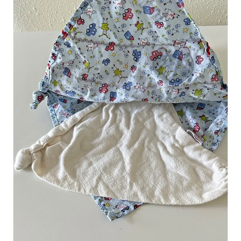 Kathe Kruse Puppy Dog‎ Security Blanket Car Blue Vehicles Cotton Flannel Knotted